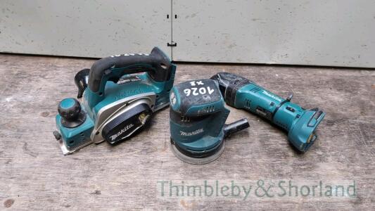 3 Makita cordless tools A950741, A979027, A950935