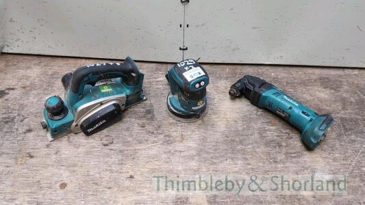 3 Makita cordless tools A986587, A986597, A950937