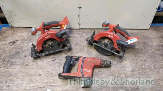 3 Hilti cordless tools A950889, A950877, A842417