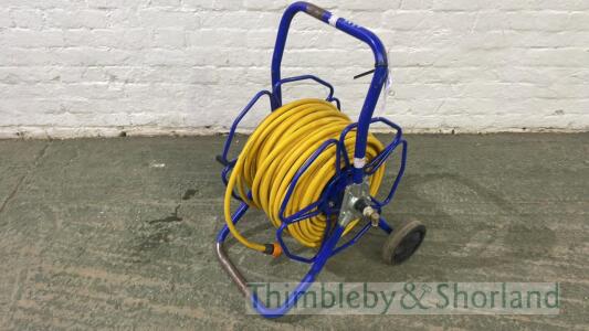 Hose reel and hose 100m, 12.5mm Steamline hose