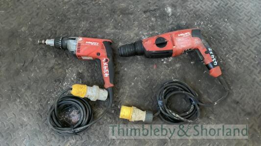 Hilti TE2 hammer drill and Hilti ST1800 screw gun