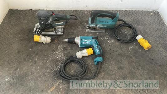 Makita jig saw, Makita dry wall screwdriver and metabo sander