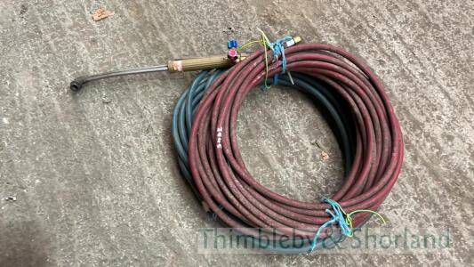 Oxyacetylene cutting torch & hoses, 10m