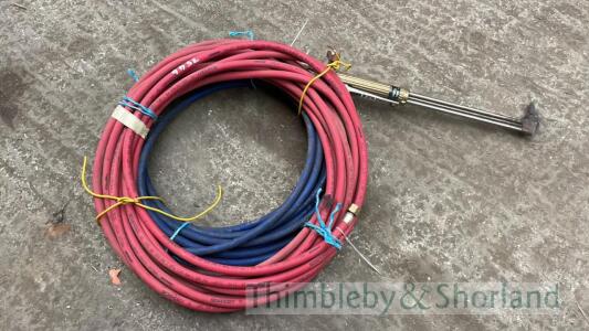 Oxyacetylene cutting torch & hoses, 10m