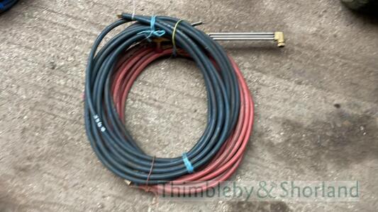 Oxyacetylene cutting torch & hoses, 10m