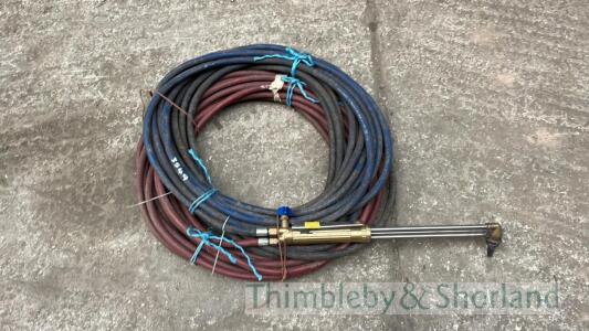 Oxyacetylene cutting torch & hoses, 10m