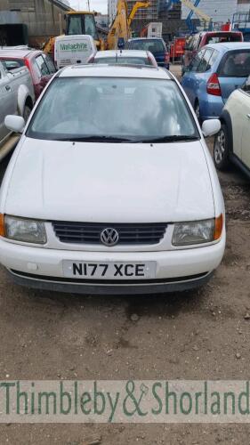 VW POLO GL - N177 XCE Date of registration: 01.08.1995 1598cc, petrol, 5 speed manual, white Odometer reading at last MOT: 79,158 miles MOT expiry date: 05.08.2021 No key, V5 available