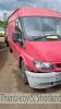FORD TRANSIT 350 LWB TD - KD52 GZC Date of registration: 13.11.2002 2402cc, diesel, 5 speed manual, red Odometer reading at last MOT: 163,539 miles MOT expiry date: 14.10.2020 No key, V5 available - 2