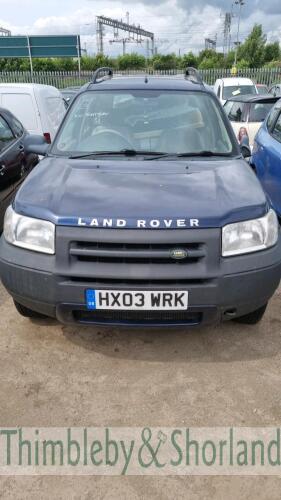 LAND ROVER - HX03 WRK Date of registration: 10.05.2003 1951cc, diesel, blue Odometer reading at last MOT: 123,164 miles MOT expiry date: 19.05.2021 No key, V5 available No battery