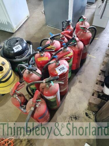 13 fire extinguishers