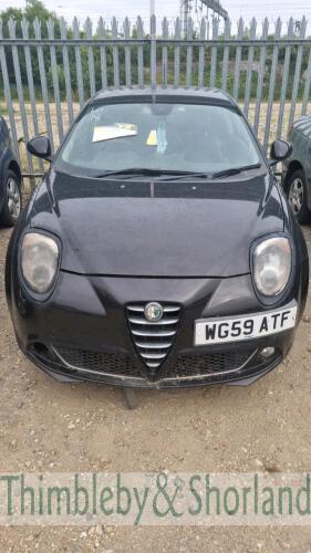 ALFA ROMEO MITO LUSSO T - WG59 ATF Date of registration: 14.11.2009 1368cc, petrol, 6 speed manual, black Odometer reading at last MOT: 98,758 miles MOT expiry date: 20.05.2019 No key, V5 available