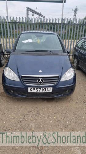 MERCEDES A160 CDI CLASSIC SE CVT - KP57 KUJ Date of registration: 29.11.2007 1992cc, diesel, variable 1 speed auto, blue Odometer reading at last MOT: 130,338 miles MOT expiry date: 08.04.2022 No key, V5 available