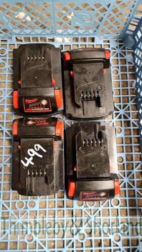 4 Milwaukee cordless batteries