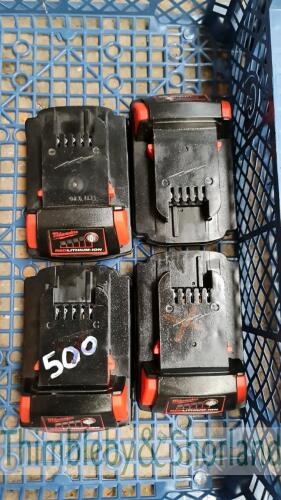 4 Milwaukee cordless batteries