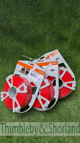 3 no Stihl 2.7mm round strimmer cord 65m