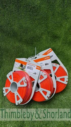 3 no Stihl 2.4mm round strimmer cord 83m