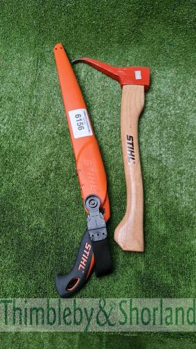 Stihl bow saw and axe