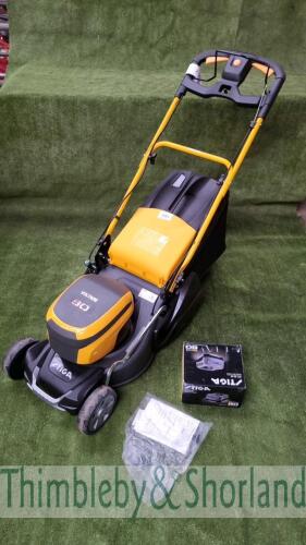 Stiga NTL430 cordless mower with battery, charger & grass collector, unused