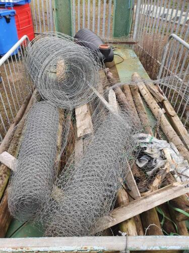 Assorted wire fencing and posts