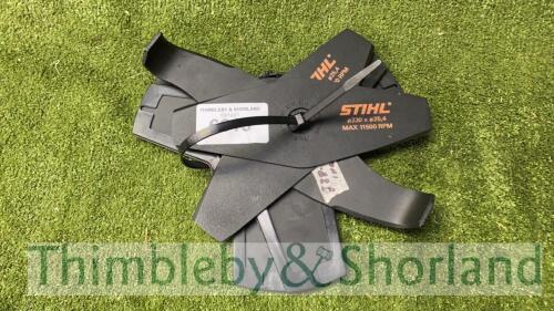 5 various Stihl brush cutter blades